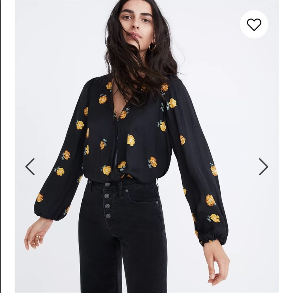 Madewell Bubble Sleeve Wrap Top - Floating Floral
